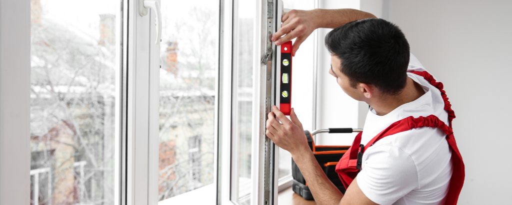 Ventana fija y una abatible en una casa moderna